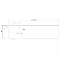 Plan de toilette COMPAKT P.46 L. sur-mesure 200.1-250cm Chêne africain - SALGAR Réf. 26000