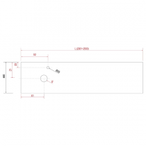 Plan de toilette COMPAKT P.46 L. sur-mesure 200.1-250cm Ciment - SALGAR Réf. 26052