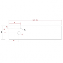 Plan de toilette COMPAKT P.46 L. sur-mesure 60-80cm Ciment - SALGAR Réf. 26045