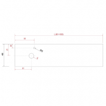 Plan de toilette COMPAKT P.46 L. sur-mesure 80.1-100cm Ciment - SALGAR Réf. 26046