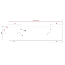 Plan de toilette COMPAKT P.46 pour 2 vasques L. sur-mesure 120.1-140cm Havana  - SALGAR Réf. 84059