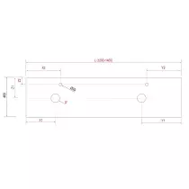 Plan de toilette COMPAKT P.46 pour 2 vasques L. sur-mesure 120.1-140cm Marbre blanc - SALGAR Réf. 26027