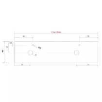 Plan de toilette COMPAKT P.46 pour 2 vasques L. sur-mesure 140.1-160cm Chêne africain - SALGAR Réf. 26002