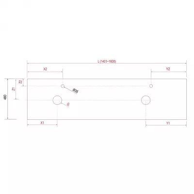 Plan de toilette COMPAKT P.46 pour 2 vasques L. sur-mesure 140.1-160cm Havana - SALGAR R�f. 84060