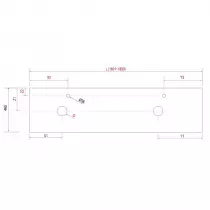 Plan de toilette COMPAKT P.46 pour 2 vasques L. sur-mesure 160.1-180cm Ciment - SALGAR Réf. 26055