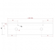 Plan de toilette COMPAKT P.46 pour 2 vasques L. sur-mesure 160.1-180cm Havana - SALGAR Réf. 84061