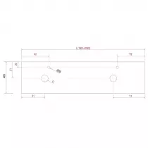 Plan de toilette COMPAKT P.46 pour 2 vasques L. sur-mesure 180.1-200cm Chêne africain - SALGAR Réf. 26004