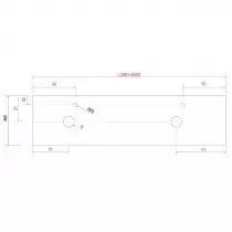 Plan de toilette COMPAKT P.46 pour 2 vasques L. sur-mesure 200.1-250cm Havana - SALGAR Réf. 84063