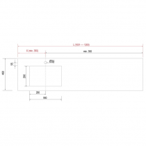 Plan de toilette COMPAKT P.46 vasque 56cm intégrée L. sur-mesure 100.1-120cm Chêne africain - SALGAR Réf. 83289