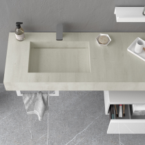 Plan de toilette COMPAKT P.46 vasque 56cm intégrée L. sur-mesure 70-80cm Ciment - SALGAR Réf. 83392