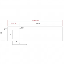 Plan de toilette COMPAKT P.46 vasque 56cm intégrée L. sur-mesure 70-80cm Havana - SALGAR Réf. 84096