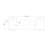 Plan de toilette COMPAKT P.460 de 1201 á 1400 mm pour deux vasques à poser Chêne Africain - SALGAR Réf. 26001