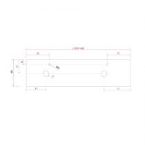 Plan de toilette COMPAKT P.460 de 1201 á 1400 mm pour deux vasques à poser Chêne Africain - SALGAR Réf. 26001