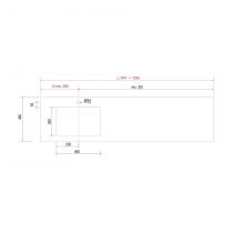 Plan de toilette COMPAKT P.460 L. sur-mesure 1001-1200 mm Marbre blanc - SALGAR Réf. 25428