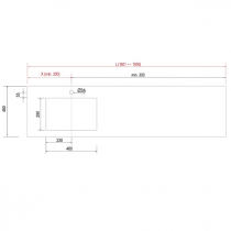 Plan de toilette COMPAKT P.460 L. sur-mesure 1601-1800 mm Graphite pierre - SALGAR Réf. 103189