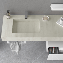 Plan de toilette COMPAKT P.460 L. sur-mesure 1801-2000 mm Ciment - SALGAR Réf. 25599