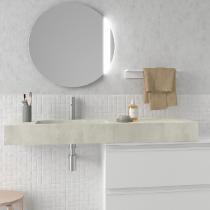 Plan de toilette COMPAKT P.460 L. sur-mesure 1801-2000 mm Ciment - SALGAR Réf. 25599