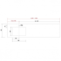 Plan de toilette COMPAKT P.460 L. sur-mesure 2001-2500 mm Ciment - SALGAR Réf. 25600