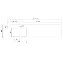 Plan de toilette COMPAKT P.460 L. sur-mesure 60-800 mm Graphite pierre - SALGAR Réf. 103184