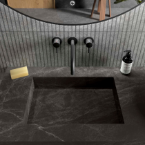 Plan de toilette COMPAKT P.460 L. sur-mesure 60-800 mm Graphite pierre - SALGAR Réf. 103184
