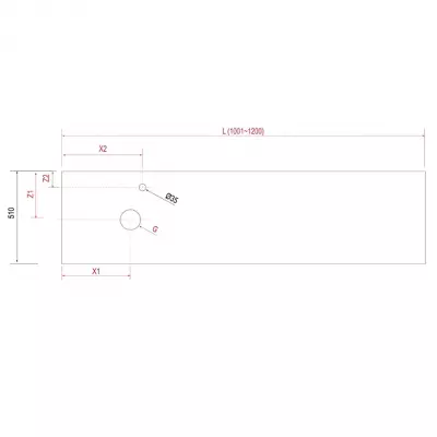 Plan de toilette COMPAKT P.51 L. sur-mesure 100.1-120cm Ciment - SALGAR R�f. 26114