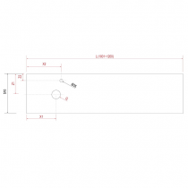 Plan de toilette COMPAKT P.51 L. sur-mesure 100.1-120cm Ciment - SALGAR Réf. 26114