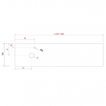 Plan de toilette COMPAKT P.51 L. sur-mesure 120.1-140cm Ciment - SALGAR Réf. 26115