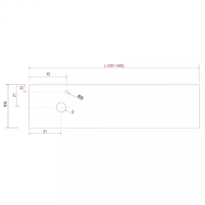 Plan de toilette COMPAKT P.51 L. sur-mesure 120.1-140cm Marbre blanc- SALGAR R�f. 26087