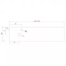Plan de toilette COMPAKT P.51 L. sur-mesure 120.1-140cm Marbre blanc- SALGAR Réf. 26087