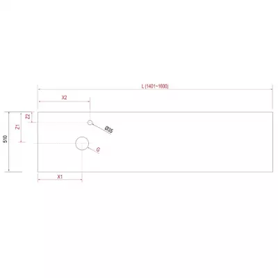 Plan de toilette COMPAKT P.51 L. sur-mesure 140.1-160cm Marbre blanc - SALGAR R�f. 26088