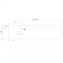 Plan de toilette COMPAKT P.51 L. sur-mesure 140.1-160cm Marbre blanc - SALGAR Réf. 26088