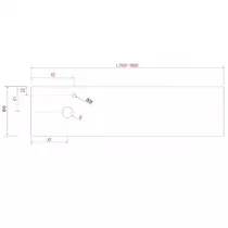 Plan de toilette COMPAKT P.51 L. sur-mesure 160.1-180cm Chêne africain - SALGAR Réf. 26063