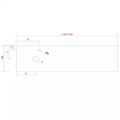 Plan de toilette COMPAKT P.51 L. sur-mesure 160.1-180cm Havana - SALGAR R�f. 84069