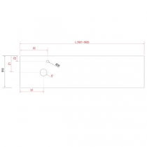 Plan de toilette COMPAKT P.51 L. sur-mesure 160.1-180cm Marbre blanc - SALGAR Réf. 26090