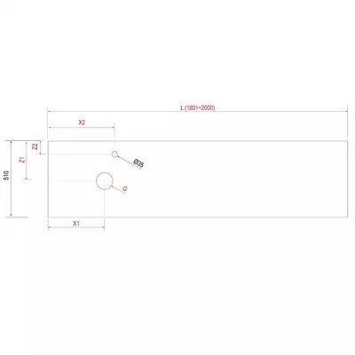 Plan de toilette COMPAKT P.51 L. sur-mesure 180.1-200cm Marbre blanc - SALGAR R�f. 26091