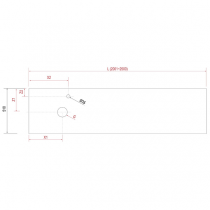 Plan de toilette COMPAKT P.51 L. sur-mesure 200.1-250cm Ciment - SALGAR Réf. 26120