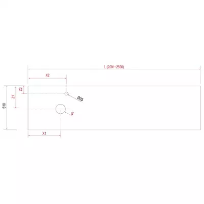 Plan de toilette COMPAKT P.51 L. sur-mesure 200.1-250cm Marbre blanc - SALGAR R�f. 26092