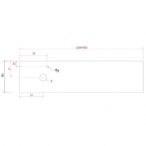 Plan de toilette COMPAKT P.51 L. sur-mesure 60.1-80cm Marbre blanc - SALGAR Réf. 26084