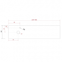 Plan de toilette COMPAKT P.51 L. sur-mesure 80.1-100cm Chêne africain - SALGAR Réf. 26059