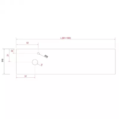 Plan de toilette COMPAKT P.51 L. sur-mesure 80.1-100cm Ciment - SALGAR R�f. 26112