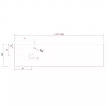 Plan de toilette COMPAKT P.51 L. sur-mesure 80.1-100cm Ciment - SALGAR Réf. 26112