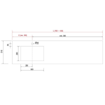 Plan de toilette COMPAKT P.51 vasque 56cm intégrée L. sur-mesure 70-80cm Chêne africain - SALGAR Réf. 83300
