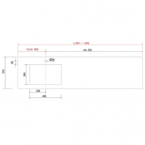 Plan de toilette COMPAKT vasque intégrée P.51 L. sur-mesure 120.1-140cm Chêne africain - SALGAR Réf. 25455