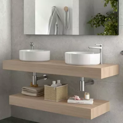 Plan de toilette DOMUS 120cm Ch�ne Sienna  - SALGAR R�f. 117915