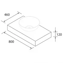 Plan de toilette DOMUS 80cm pour vasque à poser Chêne naturel - SALGAR Réf. 113880