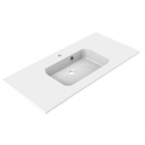Plan de toilette MILO 100cm Blanc brillant - AQUARINE Réf. 822506