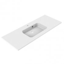 Plan de toilette MILO 120cm Blanc brillant -  AQUARINE Réf. 822507