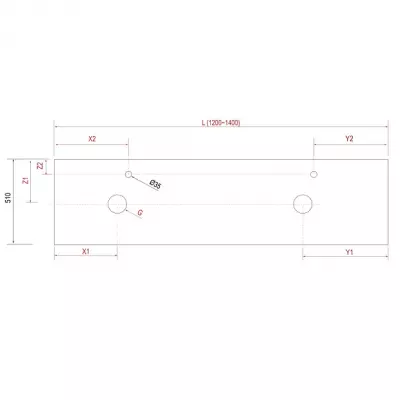 Plan de toilette pour 2 vasques COMPAKT P.51 L. sur-mesure 120.1-140cm Marbre blanc - SALGAR R�f. 26093