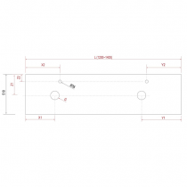 Plan de toilette pour 2 vasques COMPAKT P.51 L. sur-mesure 120.1-140cm Marbre blanc - SALGAR Réf. 26093