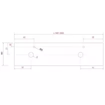 Plan de toilette pour 2 vasques COMPAKT P.51 L. sur-mesure 140.1-160cm Ciment - SALGAR Réf. 26122